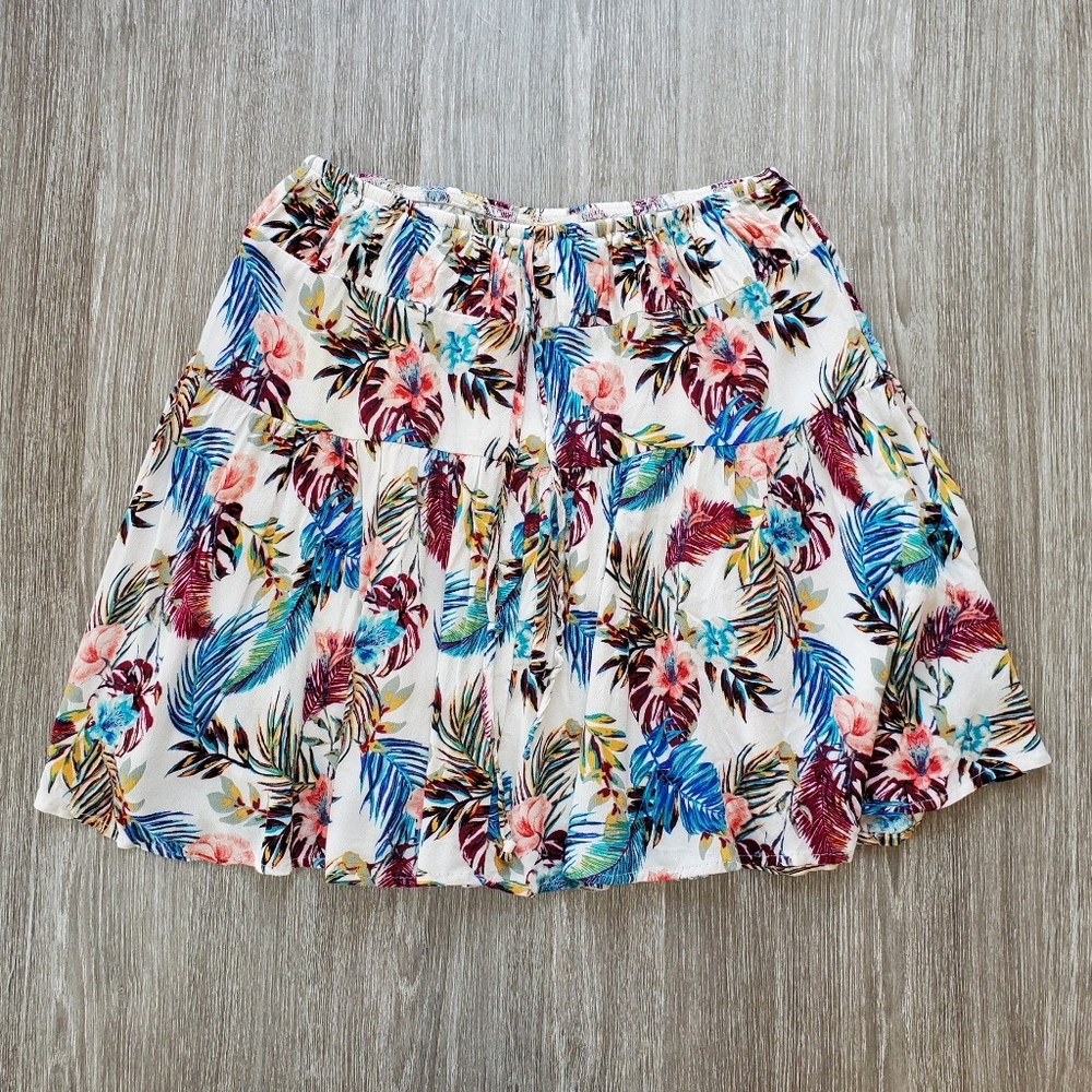 Rewind Tropical Tiered Skirt Small